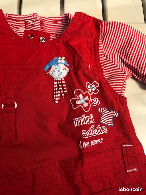 Robe + t-shirt rouge 6 mois mini Adeline (image 4)