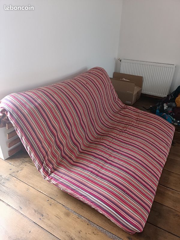 Structure futon bois et matelas (image 1)