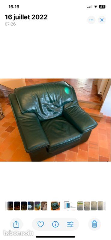 Canapé + 2 Fauteuils CUIR (image 3)