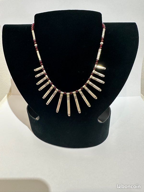 Collier Touareg en argent et grenat (image 4)