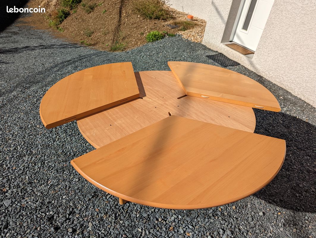 Table ronde bois, extensible (image 2)