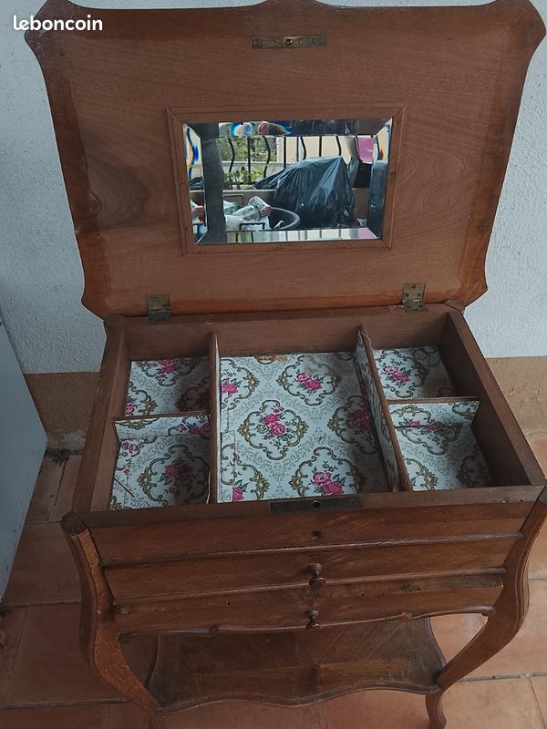 Coiffeuse ancienne style Louis XV – meuble d’appoint bois (image 1)