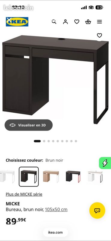 Meuble bureau Micke IKEA (image 1)