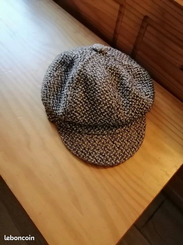 Casquette gavroche marron et blanc (image 2)