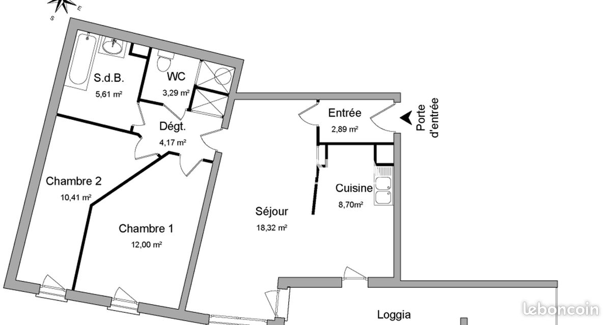 Appartement 3 pièces 65 m² · à Rennes · 65 m² · 860 €/mois
