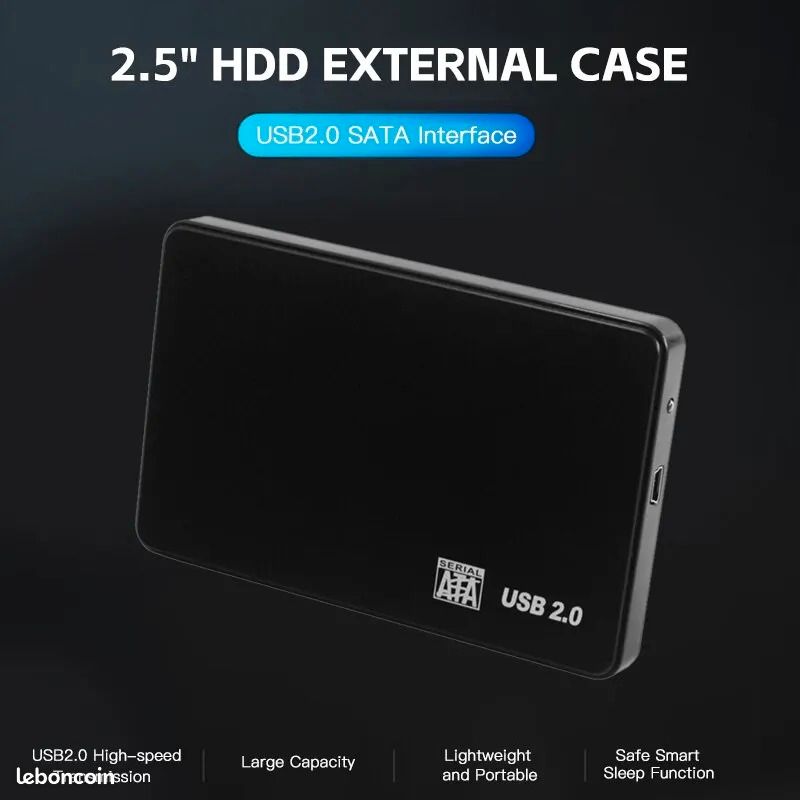 USB 2.0 HDD Disque Dur Externe Cas 2.5 Pouce En Plastique SATA Boîtier SSD Haute Vitesse Support De Transmission Fenêtre Mac Android (image 7)