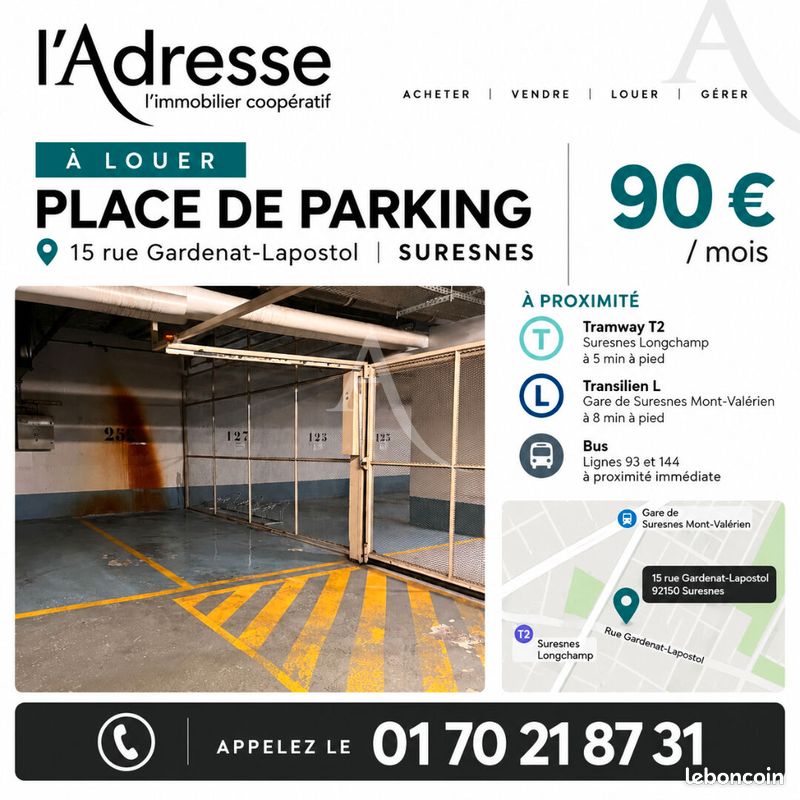 Parking/box SURESNES · 90 €/mois