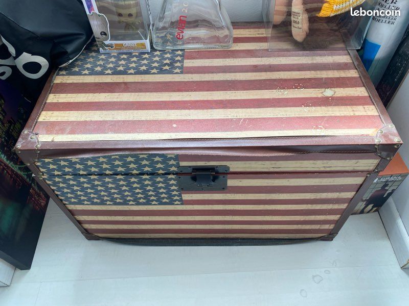 Armoire De Dissimulation Coffre Fort – Drapeau Américain – Pour 2 Pistolets – Bois