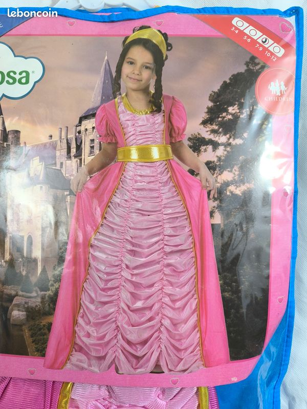 Déguisement Carnaval enfant fille Princesse rose 7-9 ans costume (image 2)