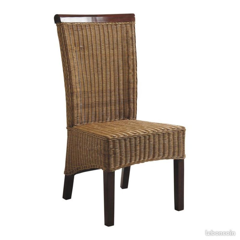 Lot 8 chaises rotin osier (image 1)