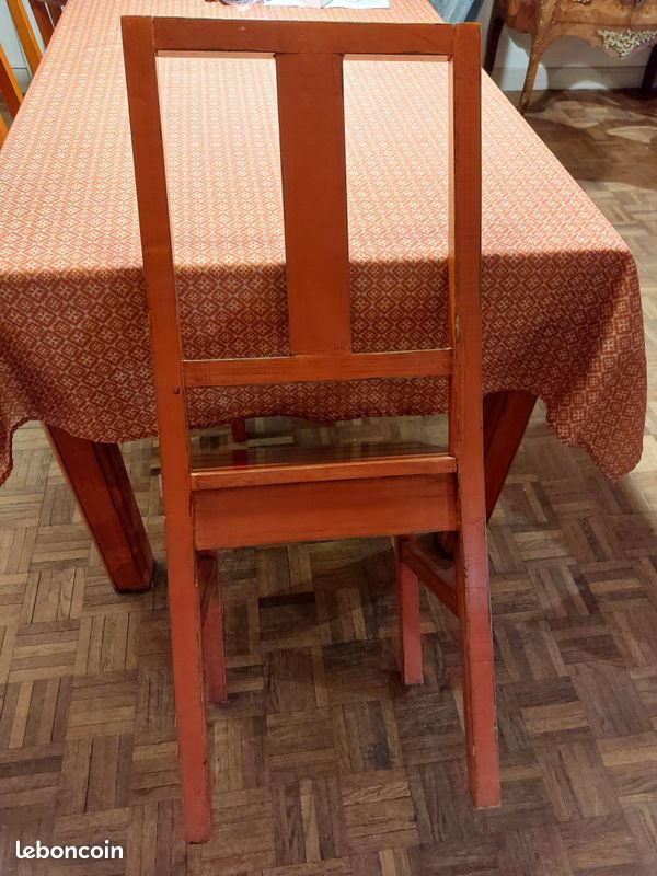 Vends lot de 6 chaises en bois exotique laqué (image 5)