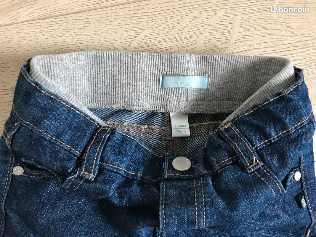 Lot 3pcs :1 jean et 1 body obaibi coton bio 12 mois (image 5)