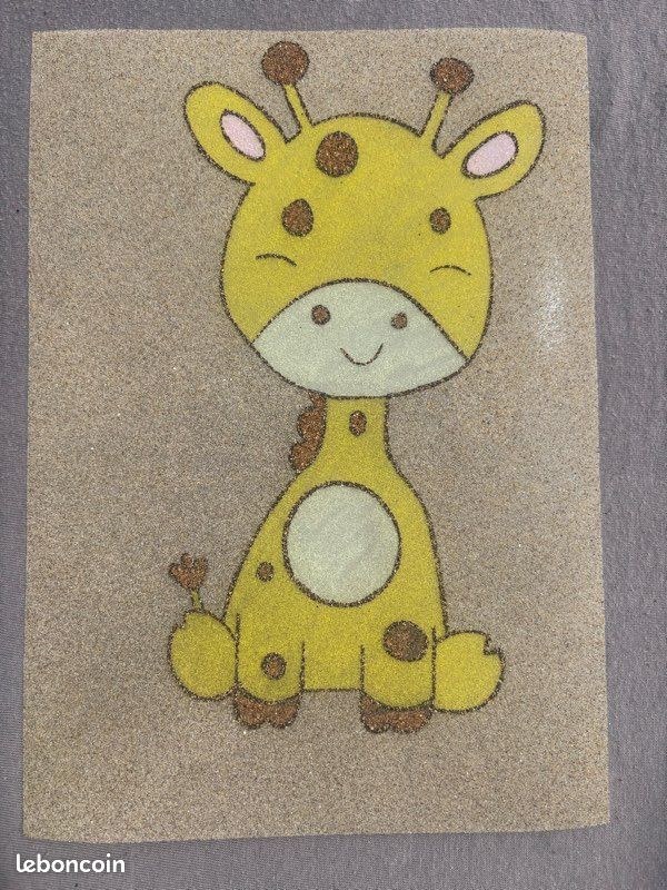 Tableau de sable, fait main girafe (image 1)