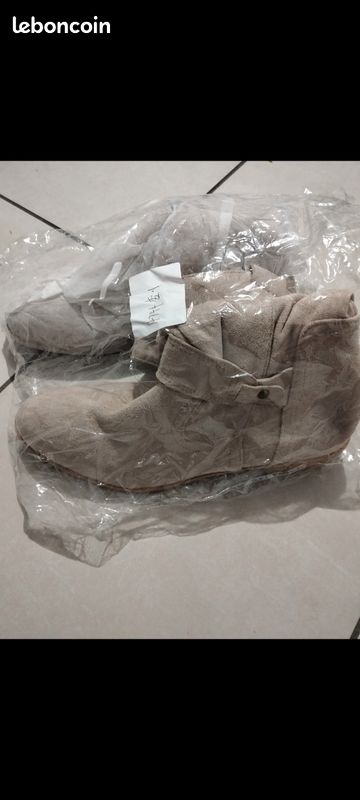 Generisch Bottines D'automne Et D'hiver Pour Femme - Boucle De Ceinture - Talon Moyen - En Daim - Bottes Courtes Avec Talon Bloc - Bottes D'hiver Pointues Et Basses, Beige 6., 37