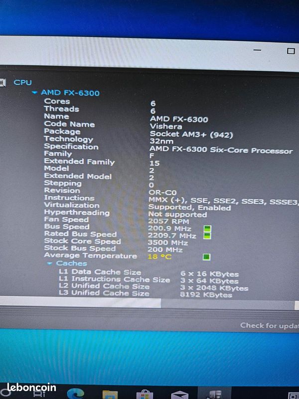 Lot Carte mère + Processeur AMD FX 6300 + Disque dur samsung - Windows 10 (image 3)
