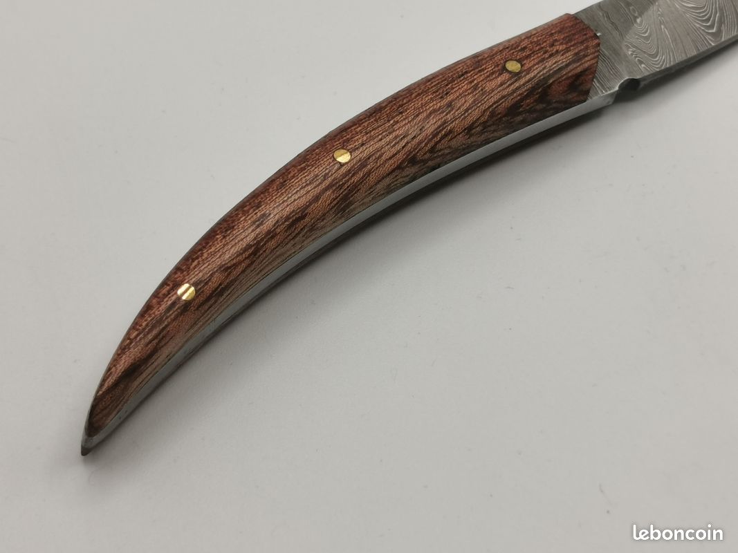 Couteau De Chasse En Acier Damas Artisanal – Le Camarguais – Édition Limitée - Coutellerie Hosteel (image 7)