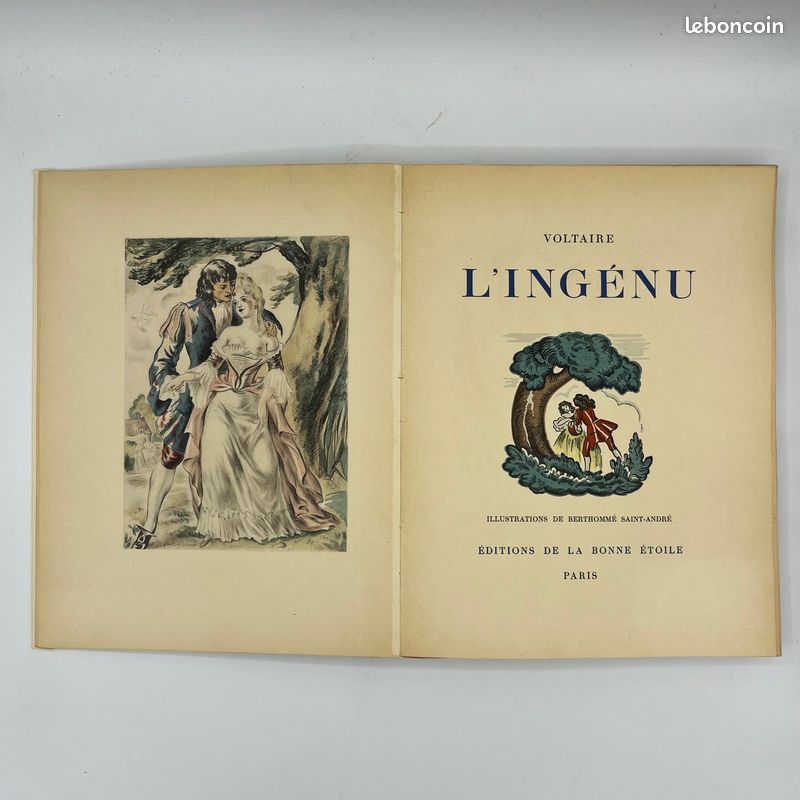 VOLTAIRE – L’ingénu, rare exemplaire original, ex num. 2223/2500, 1934, broché, souple et non coupé (image 3)