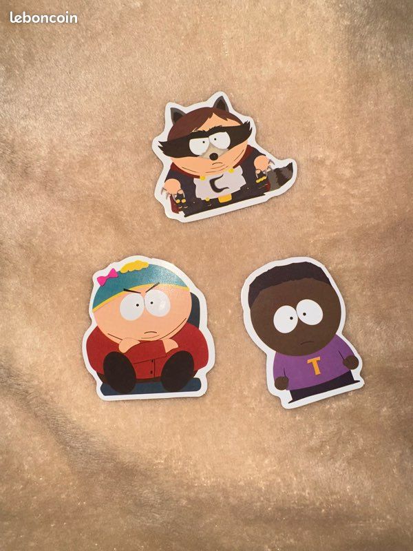 Lot de 3 stickers South Park - Parfait état (Cartman / Le Coon / Token) (image 1)