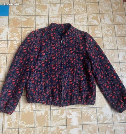 Blouson Bomber Imprimé Caroll Taille 40 - Occasion Très Bon État, Multicolore Floral