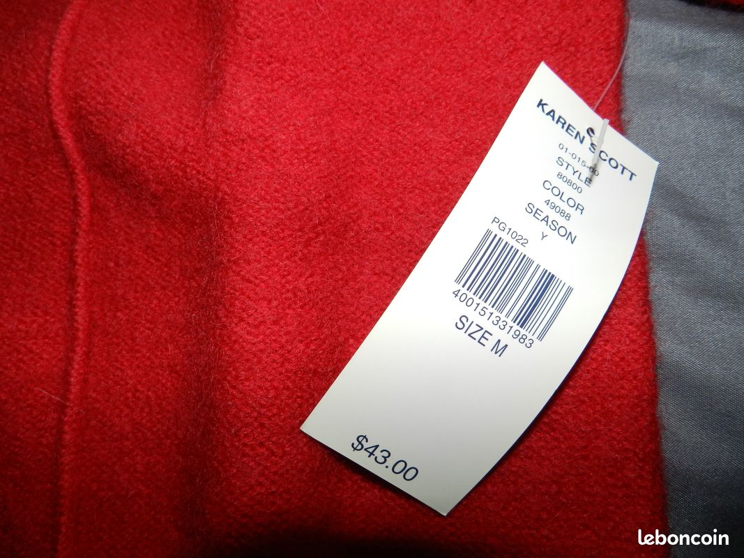Gilet rouge a boutons manches longues (image 3)