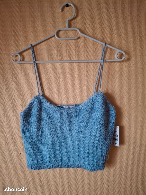 Top à volant - Blanc/bleu marine - ENFANT | H&M BE