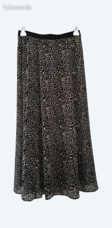 Jupe One Step Taille 40 Grise En Coton - Style Godets Longueur Genou