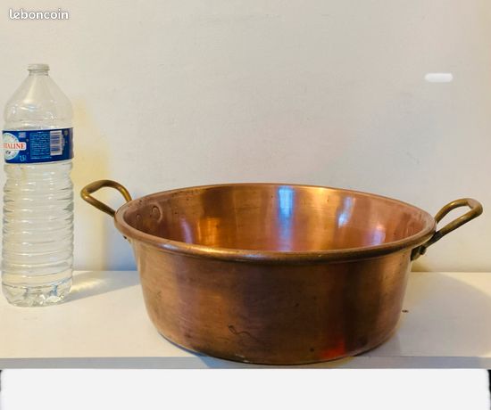 Grande Bassine Marmite à Confiture En Cuivre – XIXe Siècle, Pour Gaz