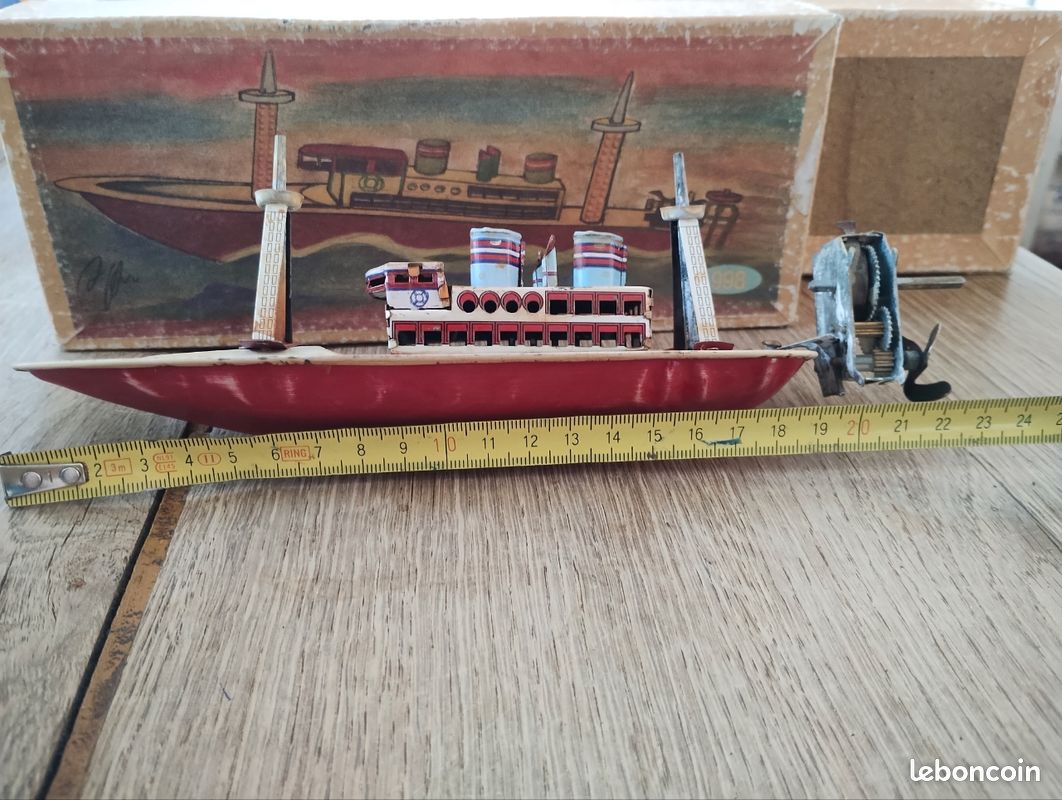 Vieux Bateau Mécanique Pour Bassin CLIM Réf 408 – Jouet Ancien NEUF En Boîte, Fabriqué En RDA