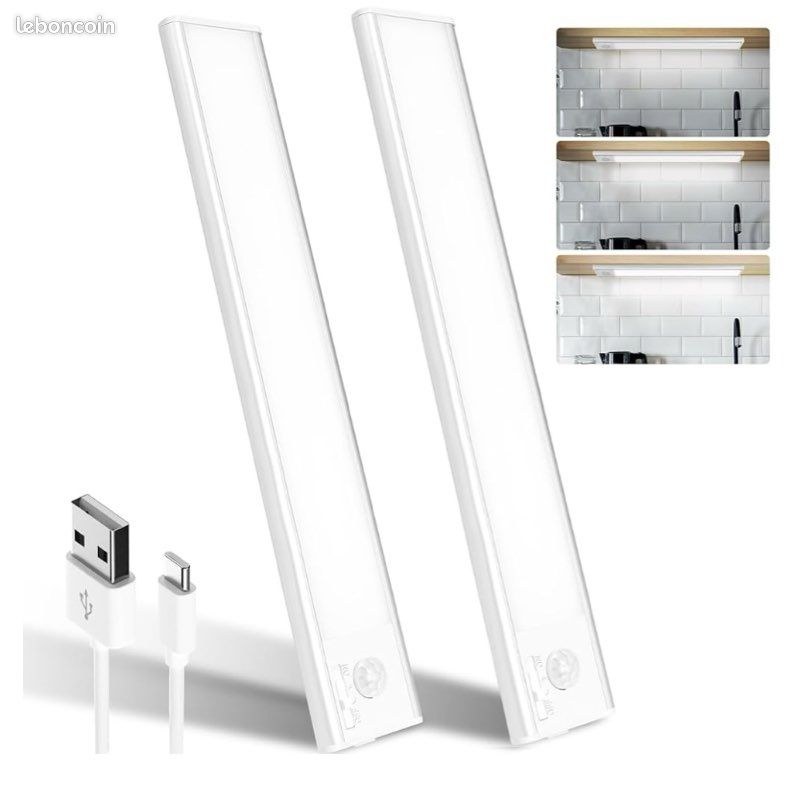 Lumière Blanche Sans Fil Avec Détecteur De Mouvement, éclairage D'intérieur Sous-meuble, Lumière De Garde-robe, Sous Comptoir, Veilleuse | Leroy Merlin