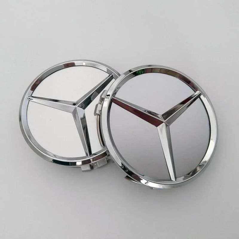 LOT 4 Cache Moyeu 75mm Full Gris Pour Mercedes Logo Emblème Jante