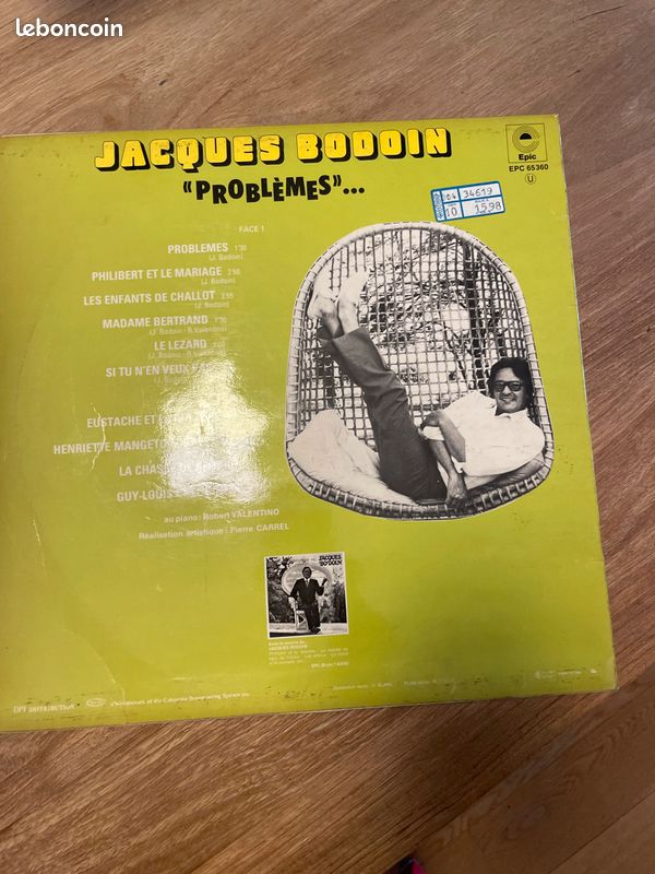 Vinyle 33T Jacques Bodoin « Problèmes » (image 2)