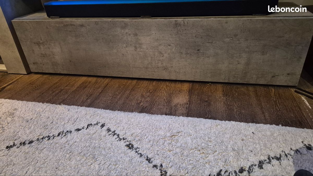 Meuble TV 140cm effet béton (image 2)