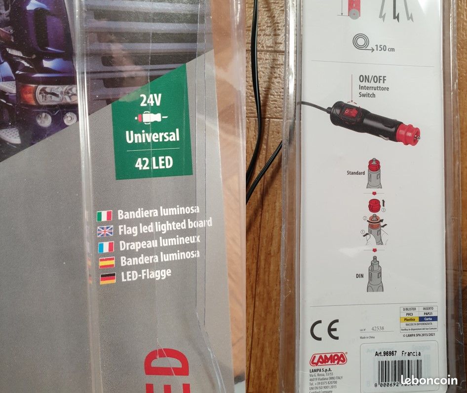 Drapeau Lumineux Portugal Lampa 60cm - 42 LED - 24V