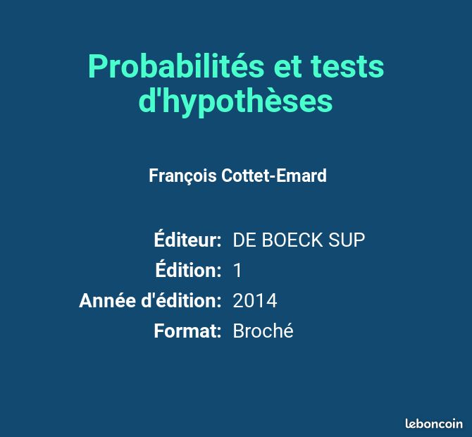 Probabilités et tests d'hypothèses - François Cottet-Emard (image 2)