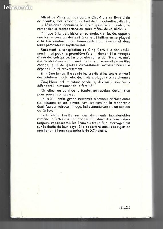 Cinq-Mars ou La passion et la fatalité Philippe Erlanger TBE (image 2)