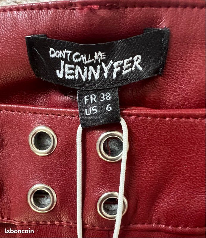 Pantalon simili cuir skaï rouge bordeaux Jennyfer 38 (image 4)