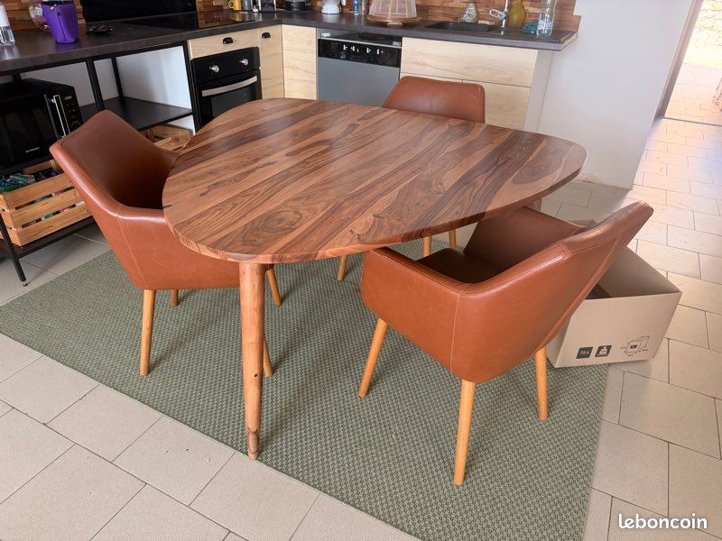 Ensemble table à manger Maison du Monde + 3 fauteuils (image 1)