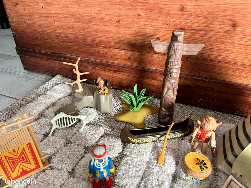 Lot Playmobil 3733 – Campement Tribu Indien Complet Boîte D'origine 1988