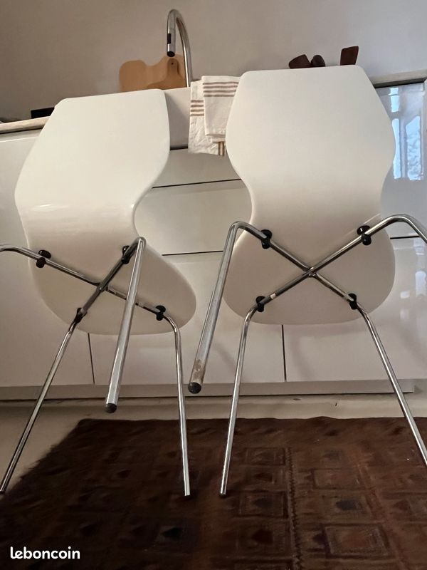 Lot de 2 chaises Plexi et inox (image 7)