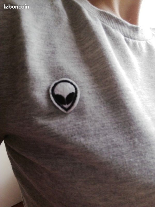 Tee-shirt crop top gris (image 2)