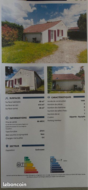 Maison 4 pièces 85 m² · à Saint-Porchaire · 85 m² · 95 000 €