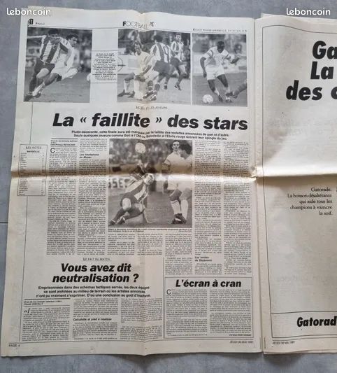 Journal L EQUIPE 12 avril 1991 )) SPARTAK V OM MARSEILLE / LE