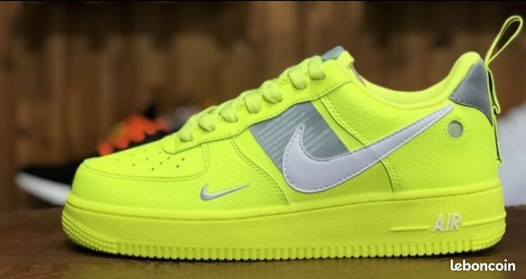 Chaussures Nike Air Force Jaune Fluo Homme Nike Air Force One Af1