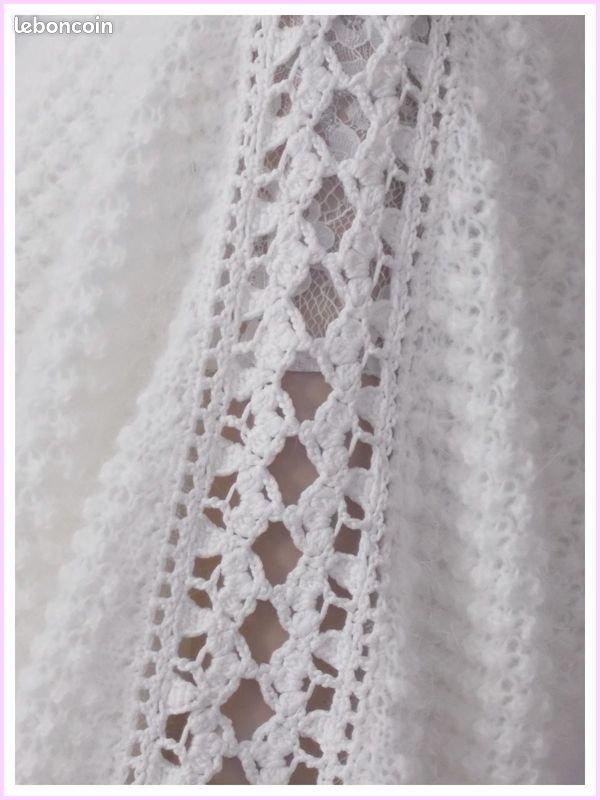 Gilet Boléro Angora & Soie Blanc "JULIA" d'ANNY BLATT Taille 38/40 Neuf (image 5)