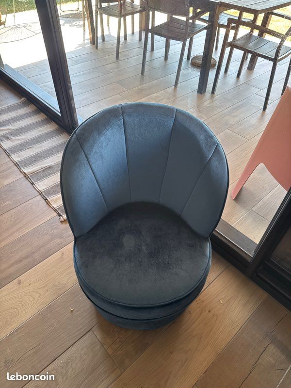 Fauteuil bleu canard (image 1)