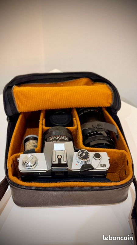 Appareil photo argentique Praktica Super TL3 + 3 objectifs vintage + sacoche (image 6)