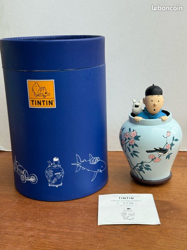 Adventures of Tintin Herge LE LOTUS BLEU Wooden Laquer Art Print Wood Plaque
