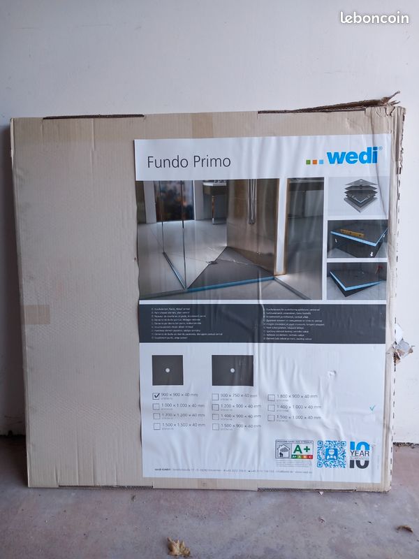 Receveur wedi fundo primo de douche à carreler L.90 x l.90 (image 2)