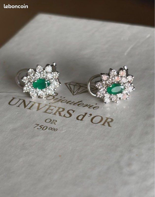 Boucles D'oreilles Clous En Or 18K (750) Avec Diamants 0.49 Ct - Neuf Avec étiquettes