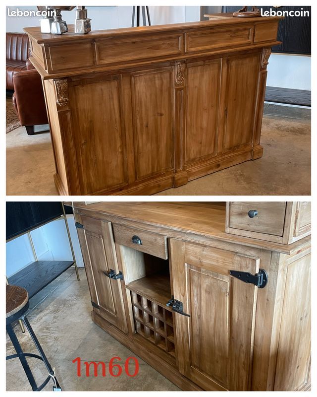 Bar / Comptoir en Bois Naturel (Neuf) - Decoduweb - Livraison Offerte (image 4)